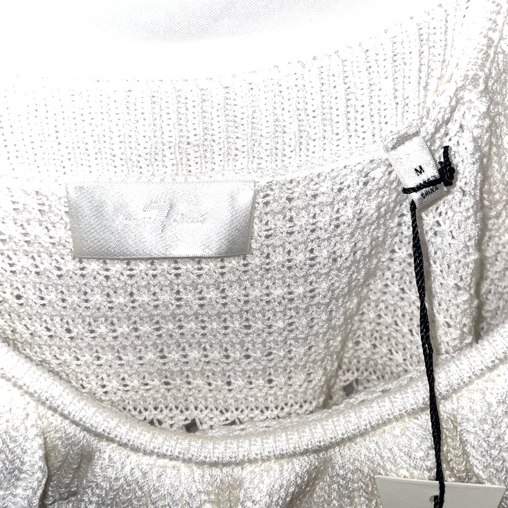 7 For All Mankind Ivory Ruffle Knit Tank Top - Picture 6 of 8